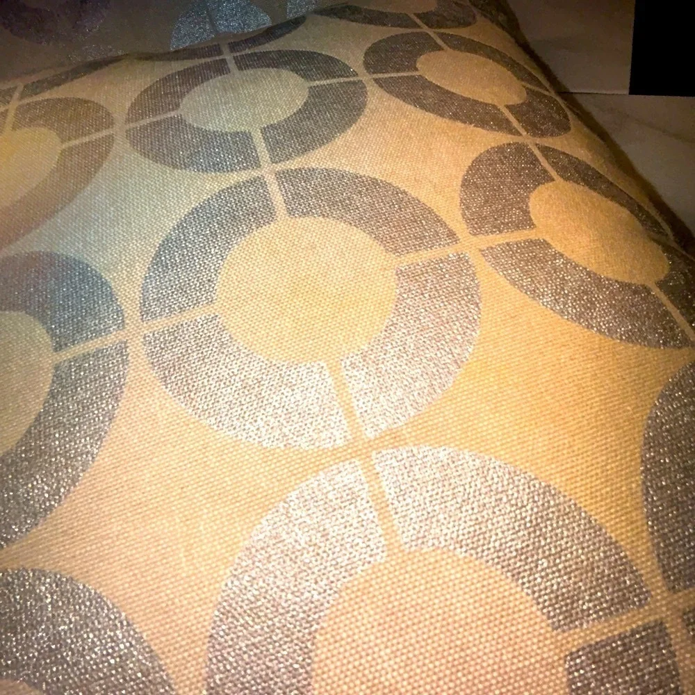 Safavieh Silver Cream Tan Geometric Circles Accent Throw Pillows